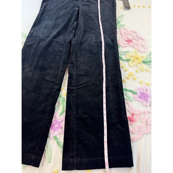 DG2 Diane Gilman Black Velvet Moleskin Wide Leg Trousers Pants Size 8 NWT - Picture 5 of 7